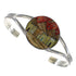 Sterling Silver Multicolor Native American Design Cuff Bracelet VX63898